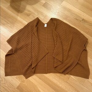 Francesca's Collections Warm Tan Knit Poncho
